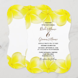 Invitaciones a la boda de la Plumeria Frangipani a