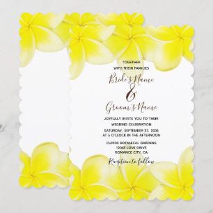 Invitaciones a la boda de la Plumeria Frangipani a