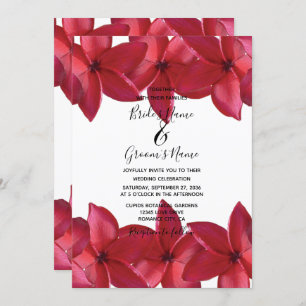 Invitaciones a la boda de la Plumeria Roja Frangip