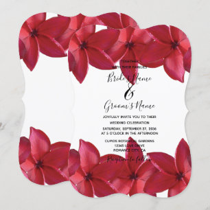 Invitaciones a la boda de la Plumeria Roja Frangip