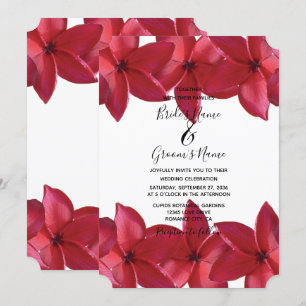 Invitaciones a la boda de la Plumeria Roja Frangip