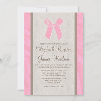 Invitaciones a la boda de la ropa interior rosada