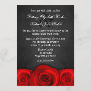 Invitaciones a la boda de la Rosa Roja en el table