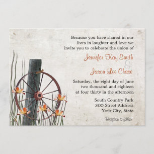 Invitaciones a la boda de la rueda del vagón del p
