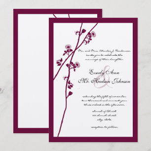 Invitaciones a la boda de la sucursal de Plum Wine