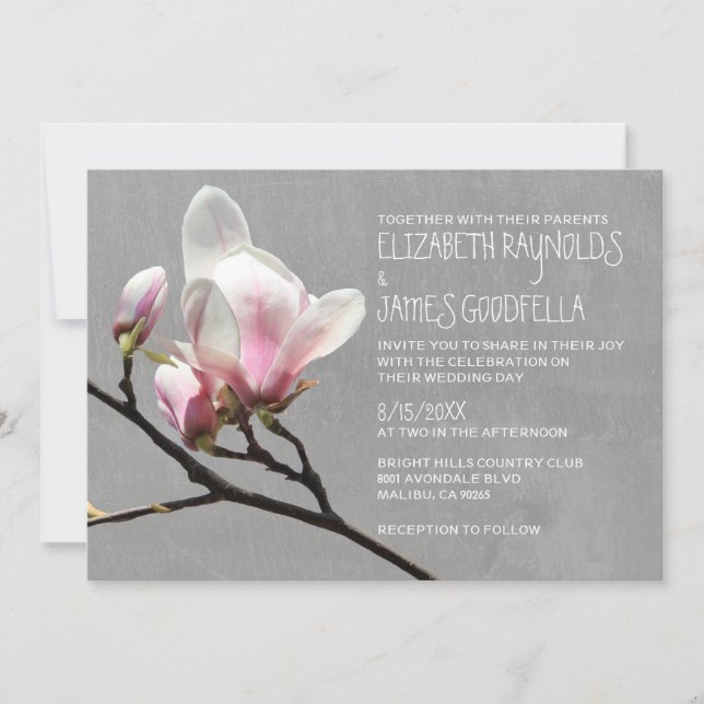 Invitaciones a la boda de la sucursal Magnolia (Anverso)