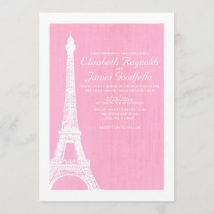 Invitaciones a la boda de la Torre Eiffel
