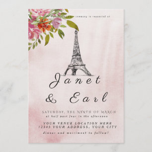 Invitaciones a la boda de la Torre Eiffel parisina
