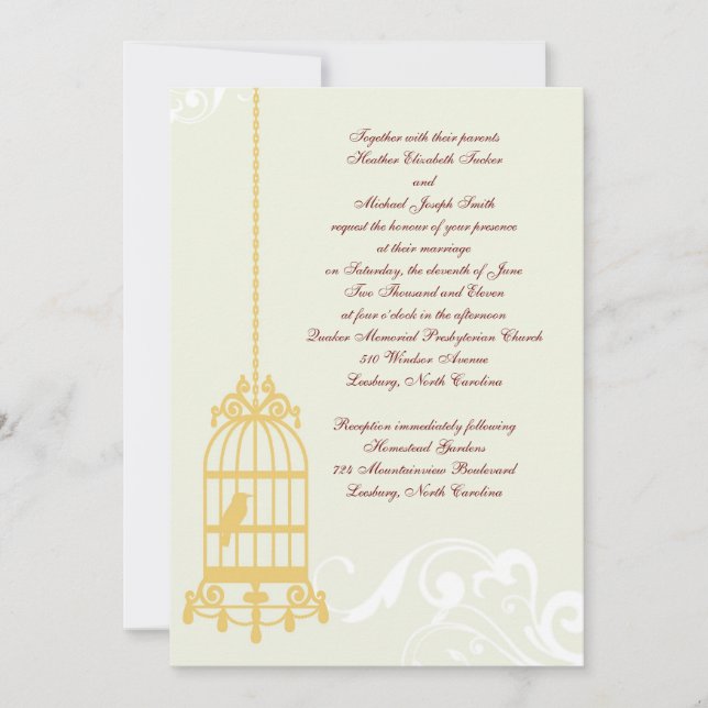 Invitaciones a la boda de la vejez (Anverso)