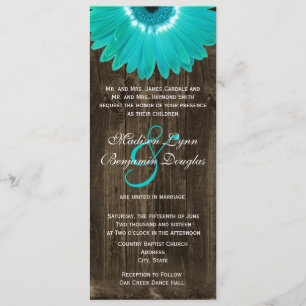 Invitaciones a la boda de la Verde azulada Gerber