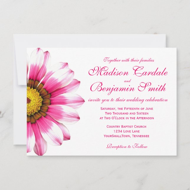 Invitaciones a la boda de las flores rosadas calie (Anverso)