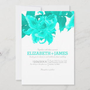 Invitaciones a la boda de las flores turquesas