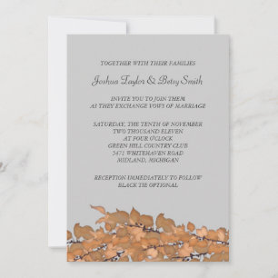 Invitaciones a la boda de las hojas de otoño