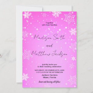 Invitaciones a la boda de las nieves blancas rosad