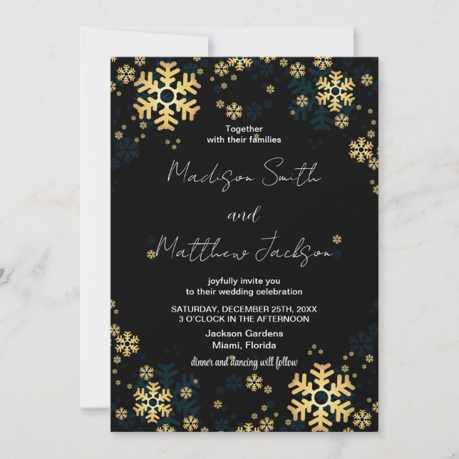Invitaciones a la boda de las nieves doradas (Anverso)