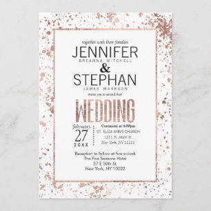 Invitaciones a la boda de las salpicaduras de pint
