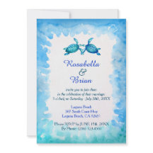 Invitaciones a la boda de las tortugas marinas - a