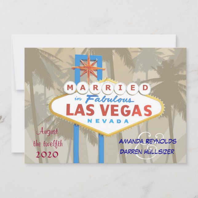 Invitaciones a la boda de Las Vegas (Anverso)