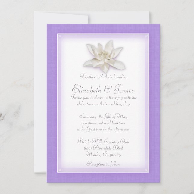 Invitaciones a la boda de lavanda (Anverso)
