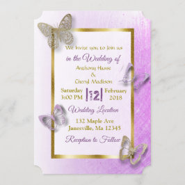 Invitaciones a la boda de Lavanda y Mariposa de Or