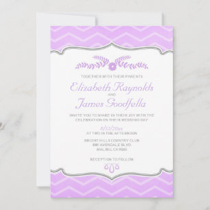Invitaciones a la boda de Lavender Zigzag
