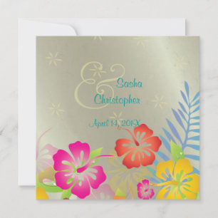 Invitaciones a la boda de Leis/Luau/hibiscus