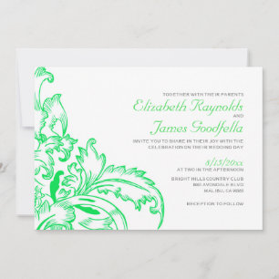 Invitaciones a la boda de Lime Green Flourish