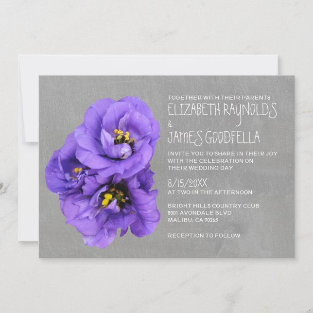 Invitaciones a la boda de Lisianthus (Anverso)