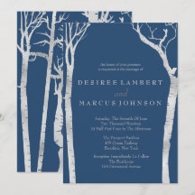 Invitaciones a la boda de los árboles de Birch pla