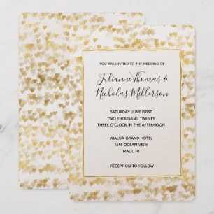 Invitaciones a la boda de los corazones blancos de