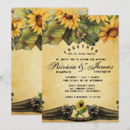 Invitaciones a la boda de los girasoles dorados