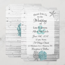 Invitaciones a la Boda de Madera Blanca Lavada