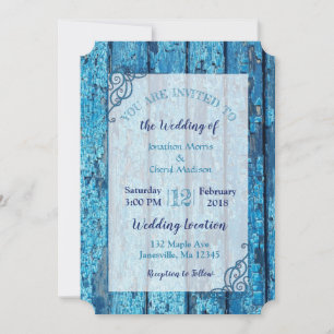 Invitaciones a la boda de madera con problemas azu