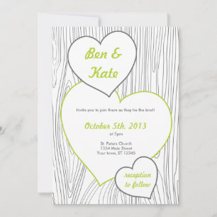 Invitaciones a la boda de madera - verde claro, gr