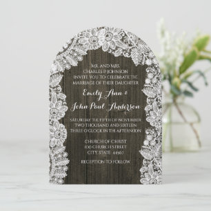 Invitaciones a la Boda de Madera y Lace