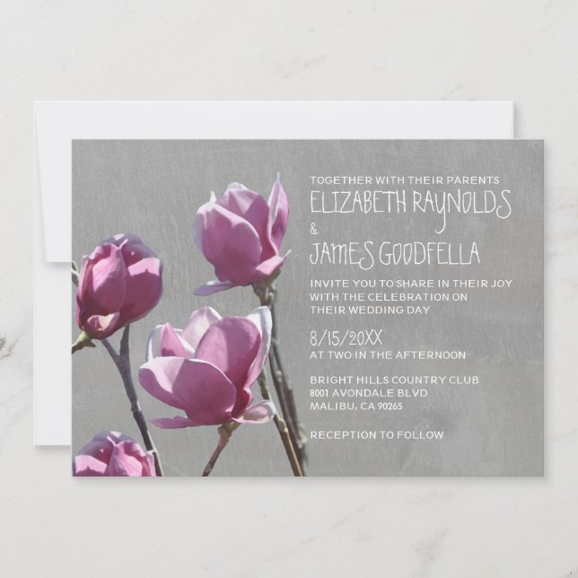 Invitaciones a la boda de Magnolia (Anverso)