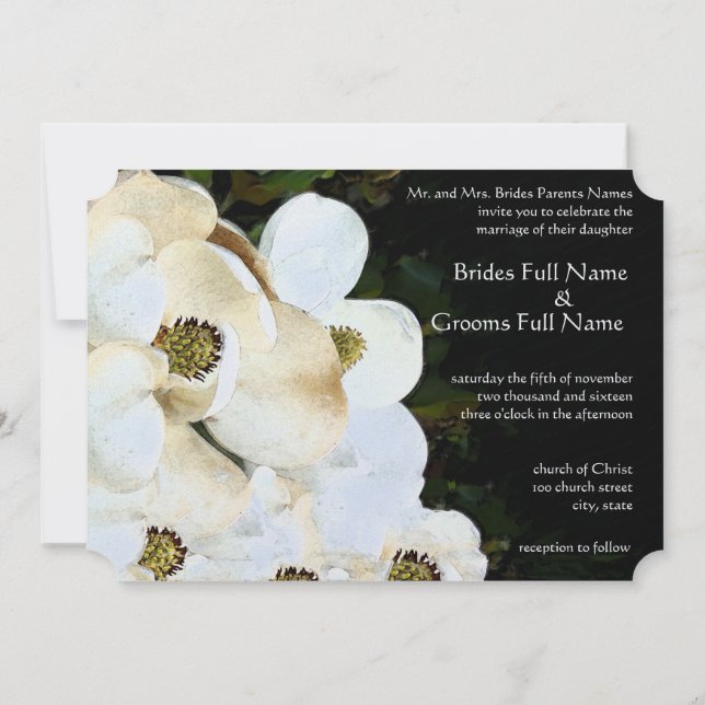 Invitaciones a la boda de Magnolia (Reverso)