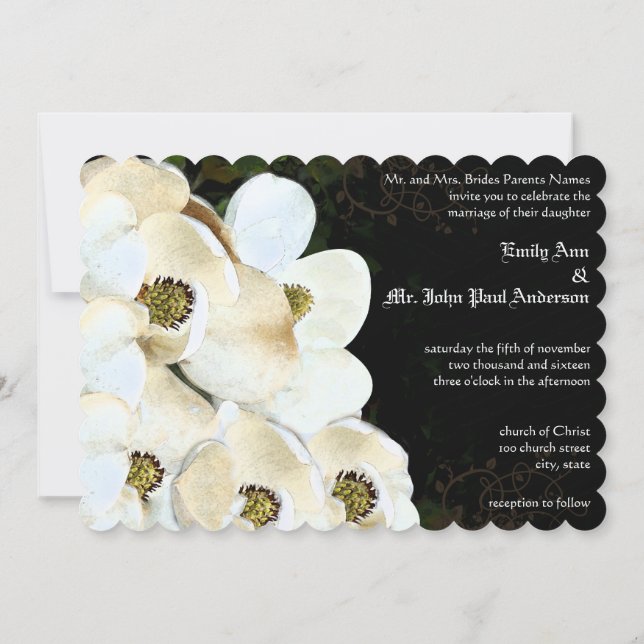 Invitaciones a la boda de Magnolia sobre el hielo (Reverso)