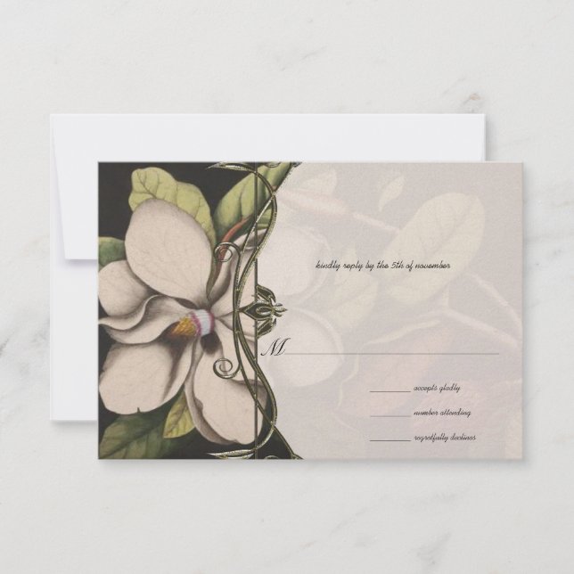Invitaciones a la boda de Magnolia sobre el Ice RS (Anverso)