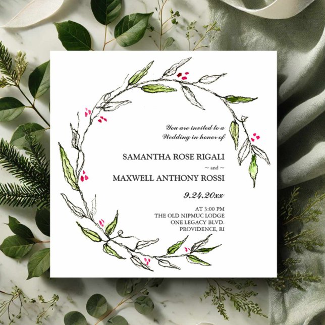 Invitaciones a la boda de mano (Hand drawn wedding invitations unique art by Victoria Grigaliunas of Do Tell A Belle)