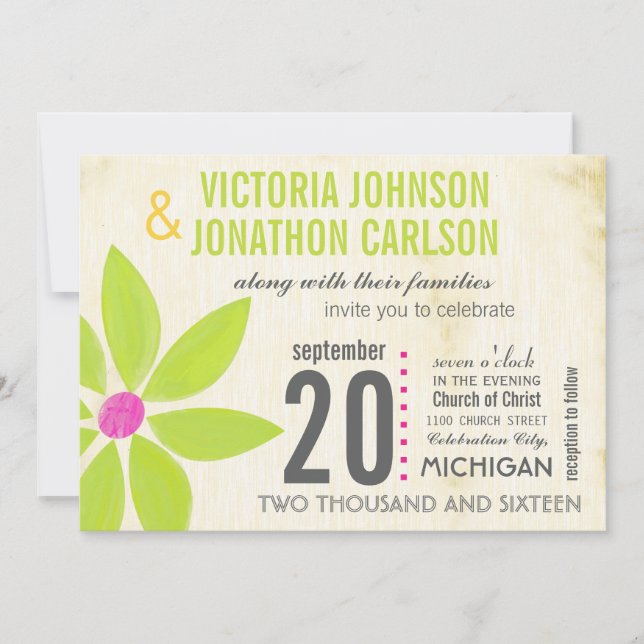 Invitaciones a la boda de marea estilizada por lim (Anverso)