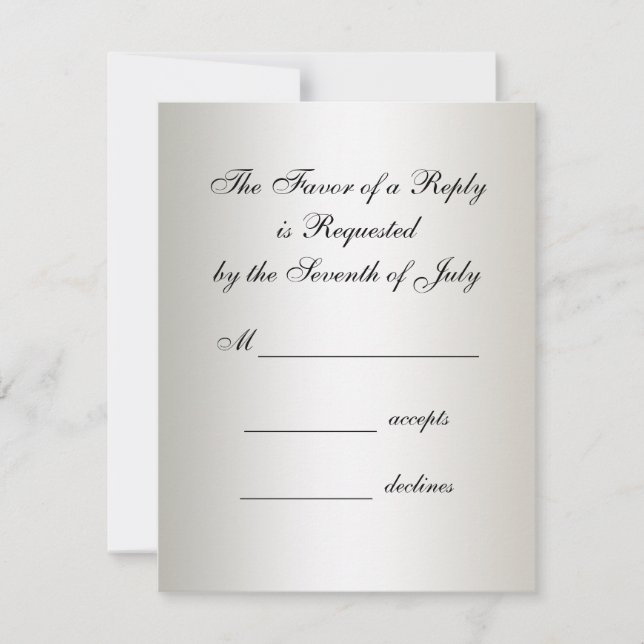 Invitaciones a la boda de marfil Black Tie Damask (Anverso)