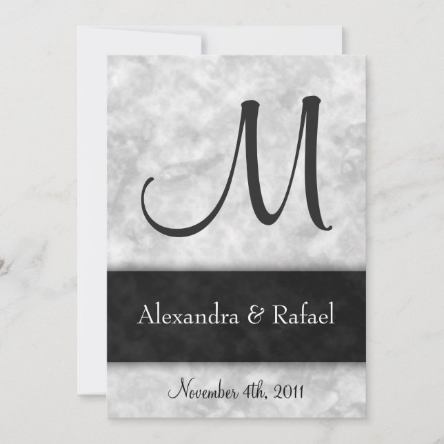 Invitaciones a la boda de mármol DIY (Anverso)