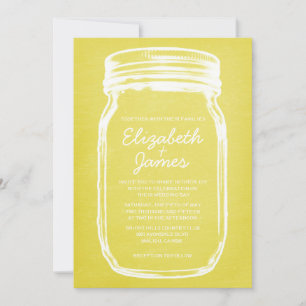 Invitaciones a la boda de mason jar con cosecha am