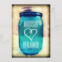 Invitaciones a la boda de Mason Jar, un país ruso 
