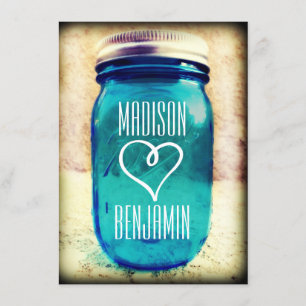 Invitaciones a la boda de Mason Jar, un país ruso 