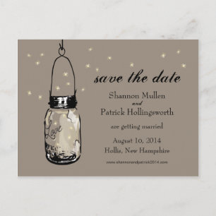 Invitaciones a la boda de Mason Jar y Fireflies