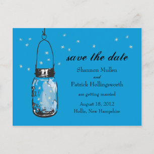 Invitaciones a la boda de Mason Jar y Fireflies
