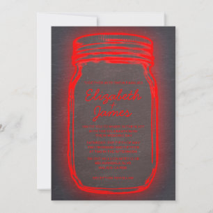 Invitaciones a la boda de mason mason negro y rojo