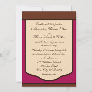 Invitaciones a la boda de Mocha y Fuchsia